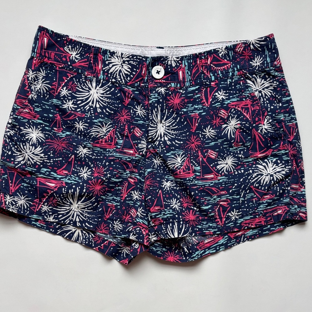 Lilly Pulitzer Callahan Navy and Pink Firework Print Shorts